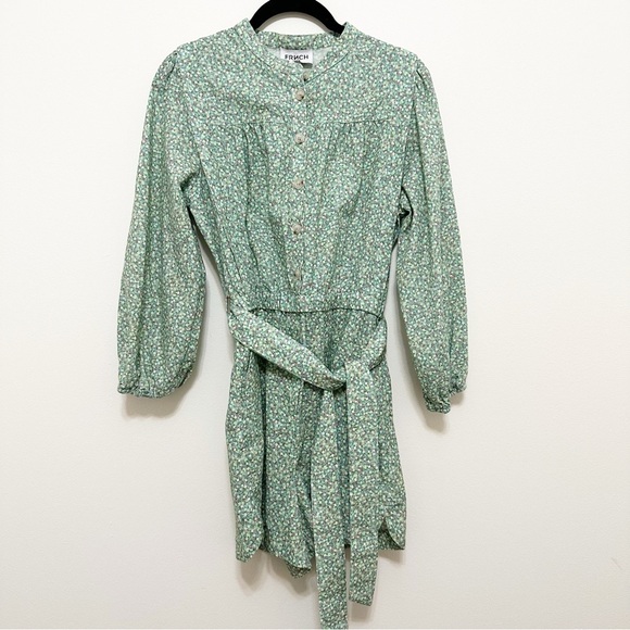 FRNCH Talia Romper Sage Medium Like New cotton cottagecore - Picture 4 of 10